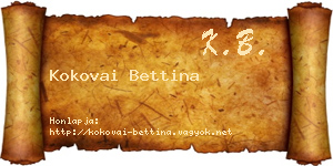 Kokovai Bettina névjegykártya